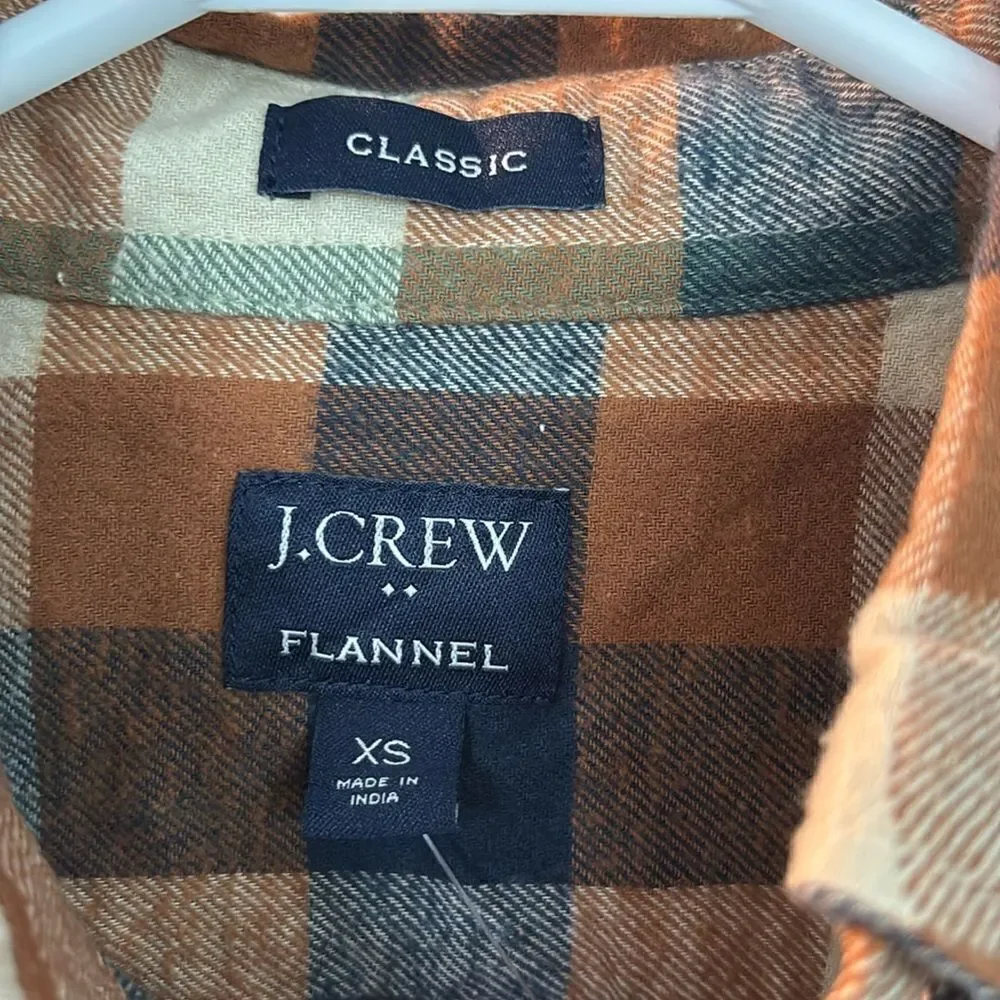 J.Crew Classic Gingham Flannel Shirt NWT